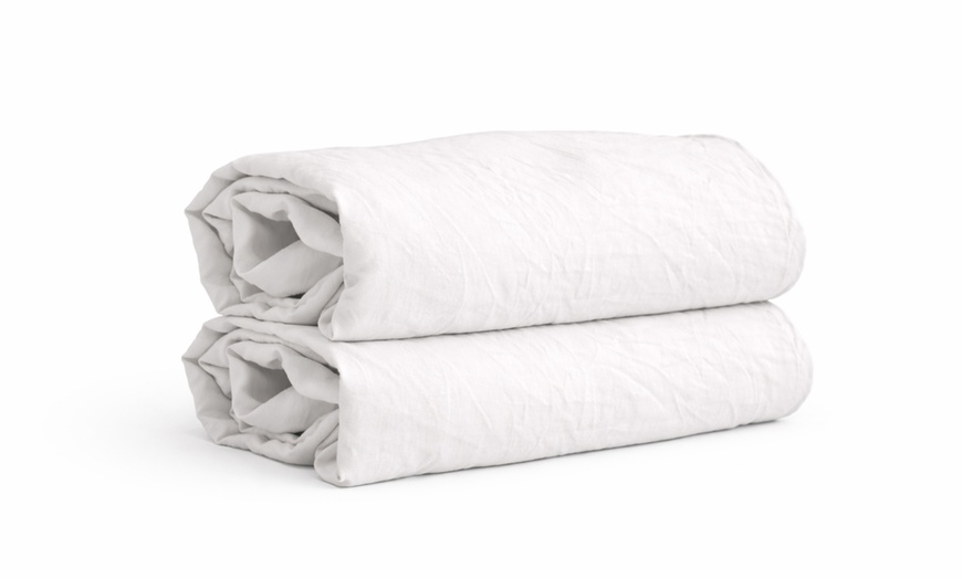 Image 17: 1 ou 2 draps-housses en microlavée, bonnet de 25 cm
