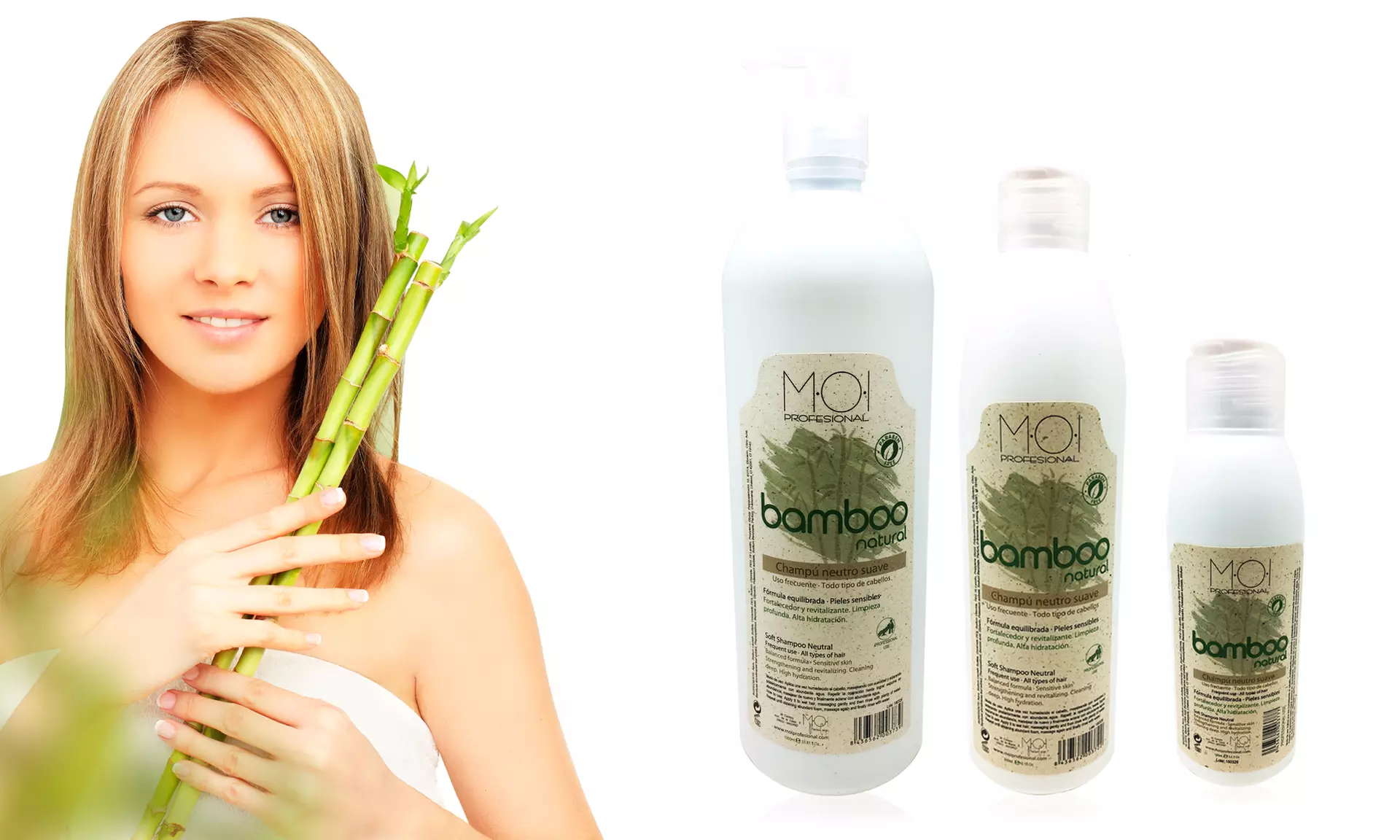 Shampoing fortifiant et réparateur à base de fibres de bambou, 3 contenances au choix - Primary Image