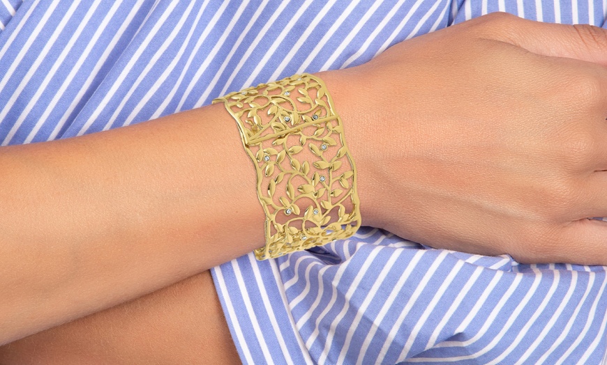 Image 3: Pulsera con cristales brillantes en dorado o plateado de SC Crystal