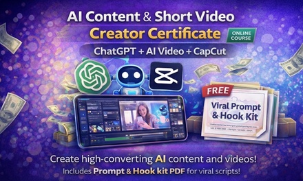 AI Content & Short Video Creator Certificate: ChatGPT + AI Video + CapCut + FREE Prompt & Hook PDF (Online Course) - Muscles Alley 