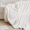 Image 3: Super Soft Faux Rabbit Fur Throw - Plush Ribbed Luxury Blanket