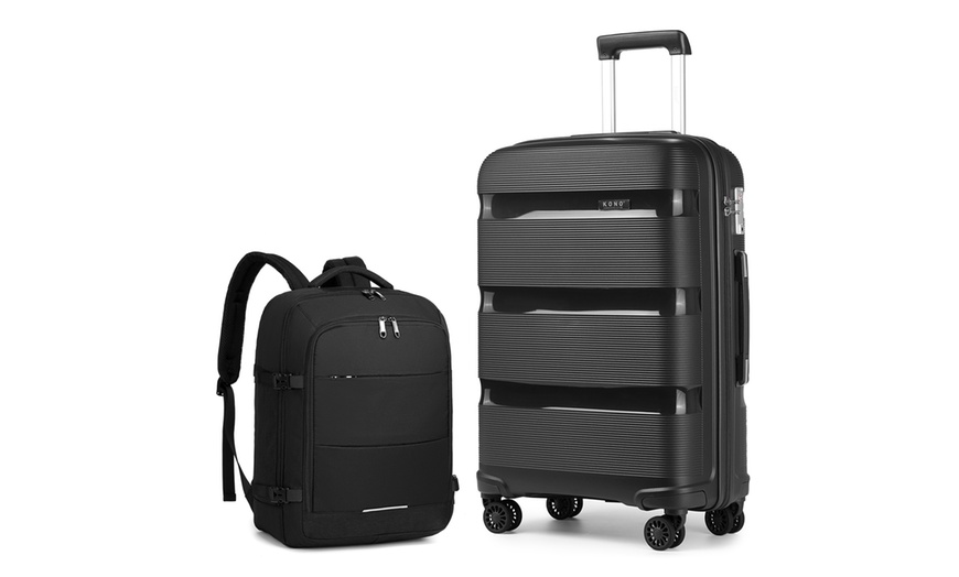 Image 4: One or Three Hard Shell Suitcases with a Travel Backpack Set