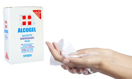 Fino a 150 salviette imbevute con gel igienizzante antibatterico Sydex