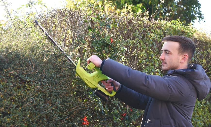 Image 1: Garden Gear 12V Cordless Hedge Trimmer and Optional Spare Battery