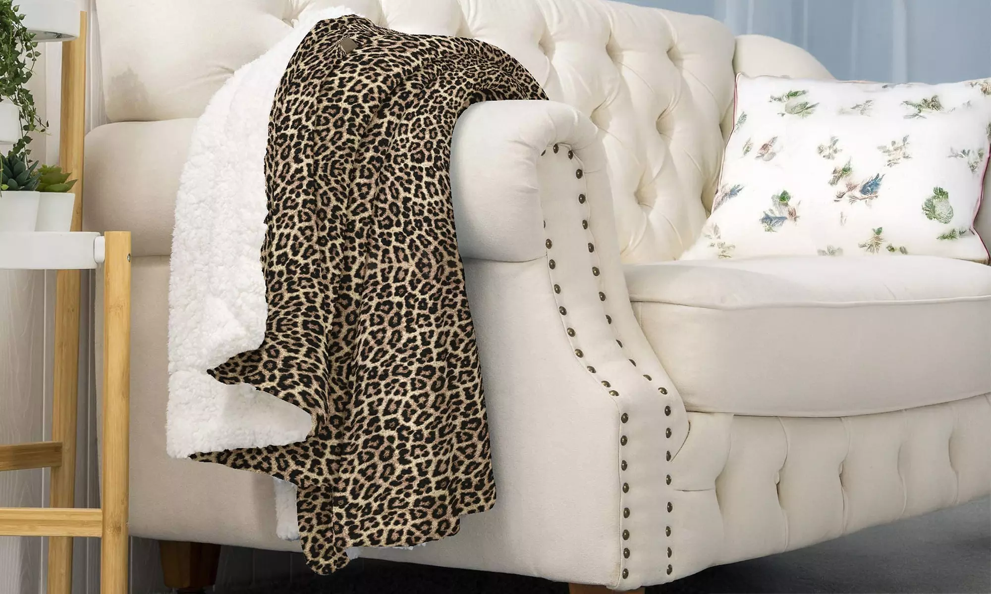 Plaid réversible sherpa et microfibre