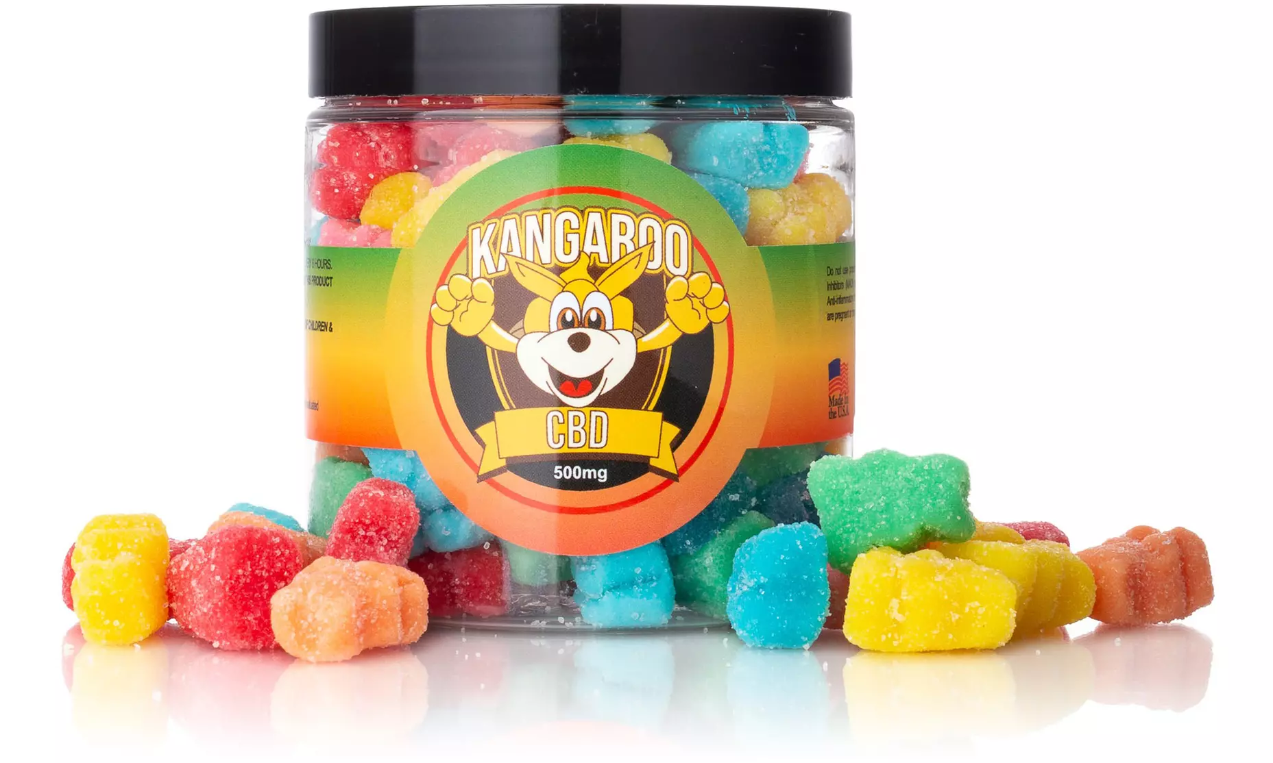 Potent Organic CBD Infused Sour Gummy Bears (250mg-5000mg) from Kangaroo CBD