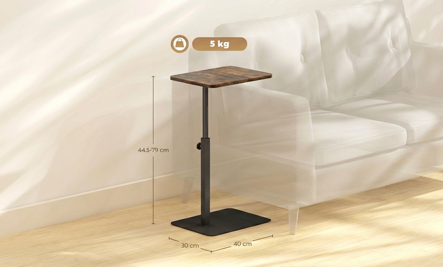 Image 4: HomCom Side Table, C-Shaped End Table 