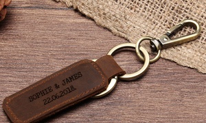 Personalised Leather Keyring