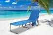 Costway Foldable Lounge Chair Outdoor Adjustable Beach Patio Pool Recliner - Second Medium