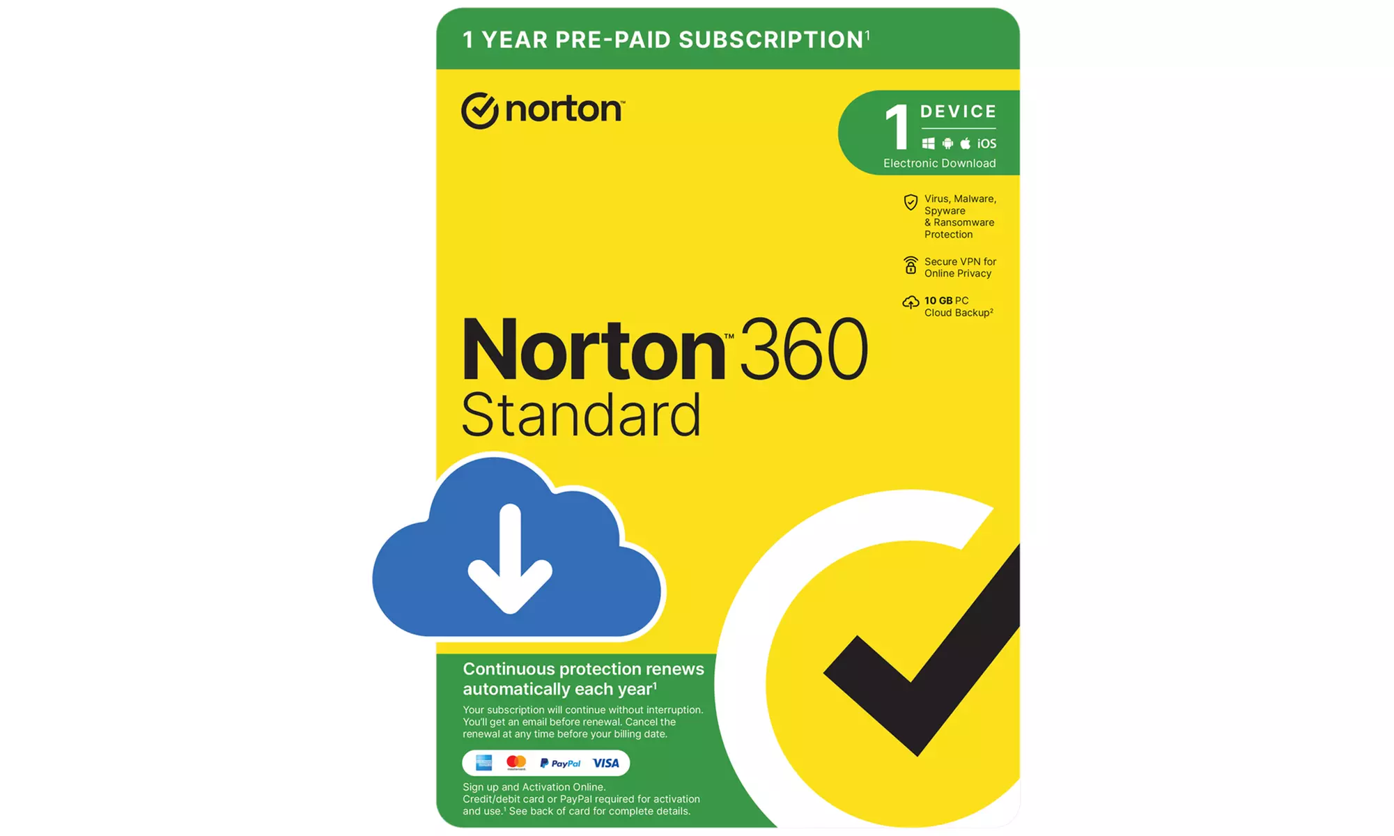 Norton AV +, Secure VPN, 360 Standard 360 Deluxe and 360 2025