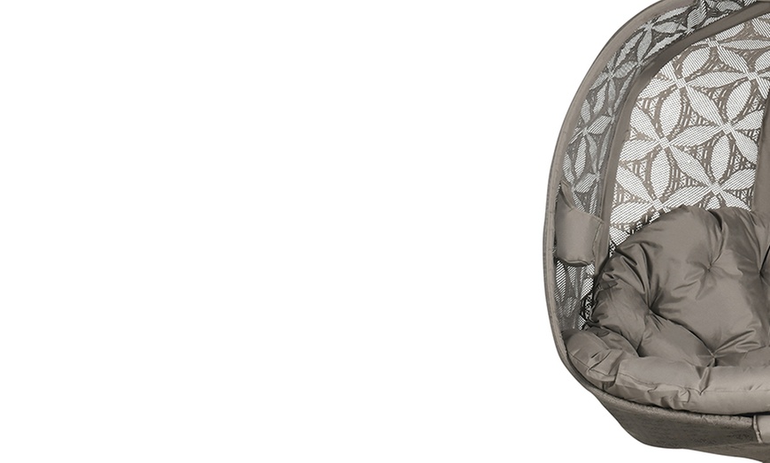 Image 9: Outsunny Outdoor Double Hanging Chair with Cushion