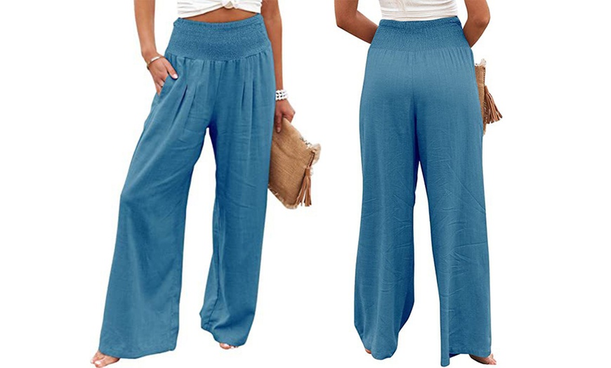 Image 4: 1x oder 2x Lockere Leinenhose für Damen