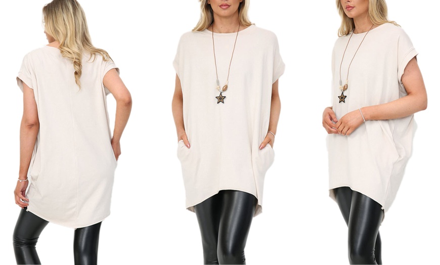 Image 16: Want Clothing Oversized Sleeveless Hi-lo Back Baggy T-Shirt Dress