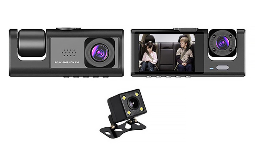 Image 3: Dash cam per auto a 3 canali