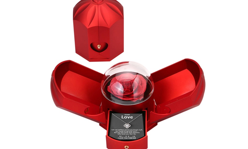 Image 2: Geschenk-Set mit konservierter Rose & eleganter Halskette