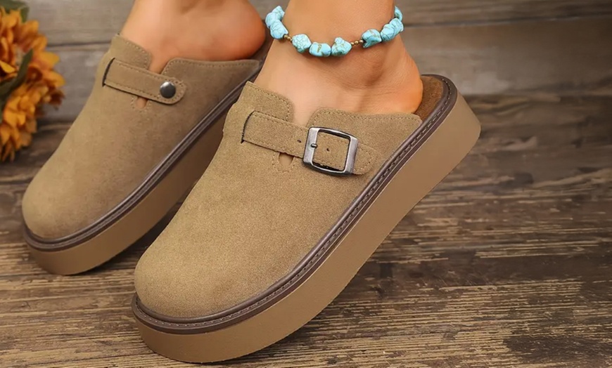 Image 1: Stylish Buckled Platform Loafers