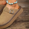 Image 1: Stylish Buckled Platform Loafers