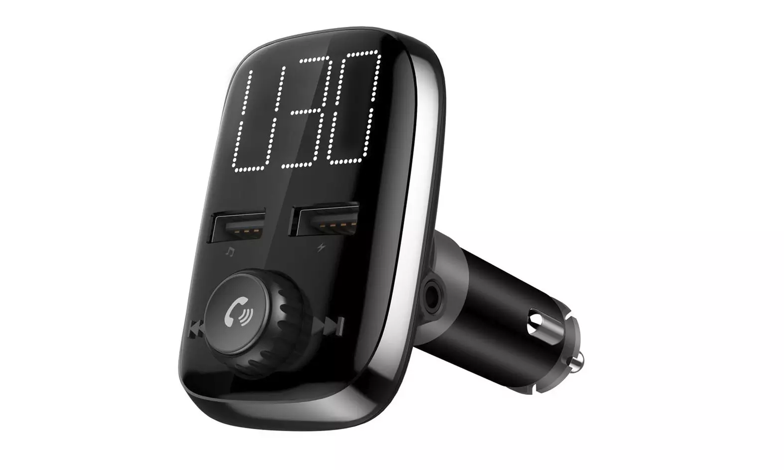 Kit mains libres et transmetteur FM - 2 ports USB pour charger les appareils - Bluetooth & Micro USB - Second Medium