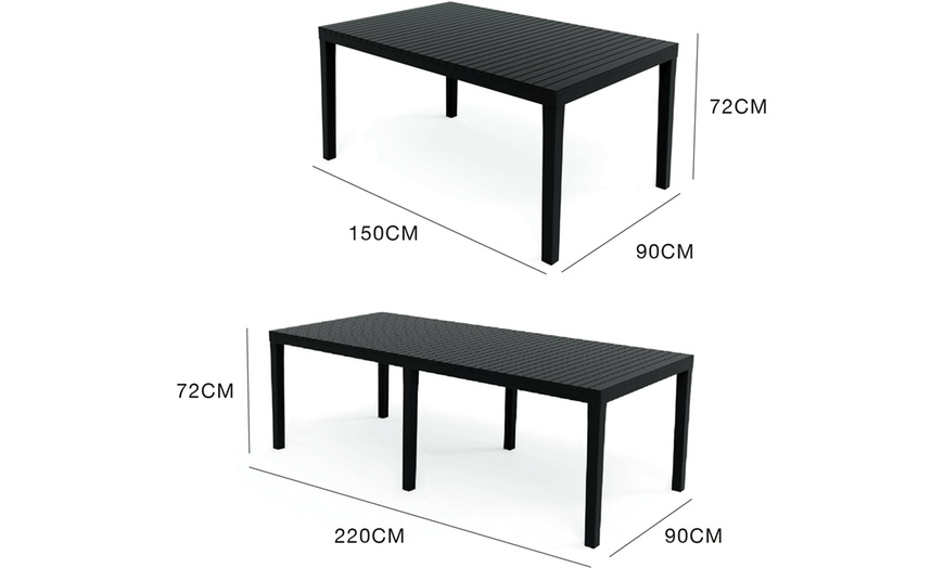 Image 4: Table de jardin rectangle "Messina" extensible