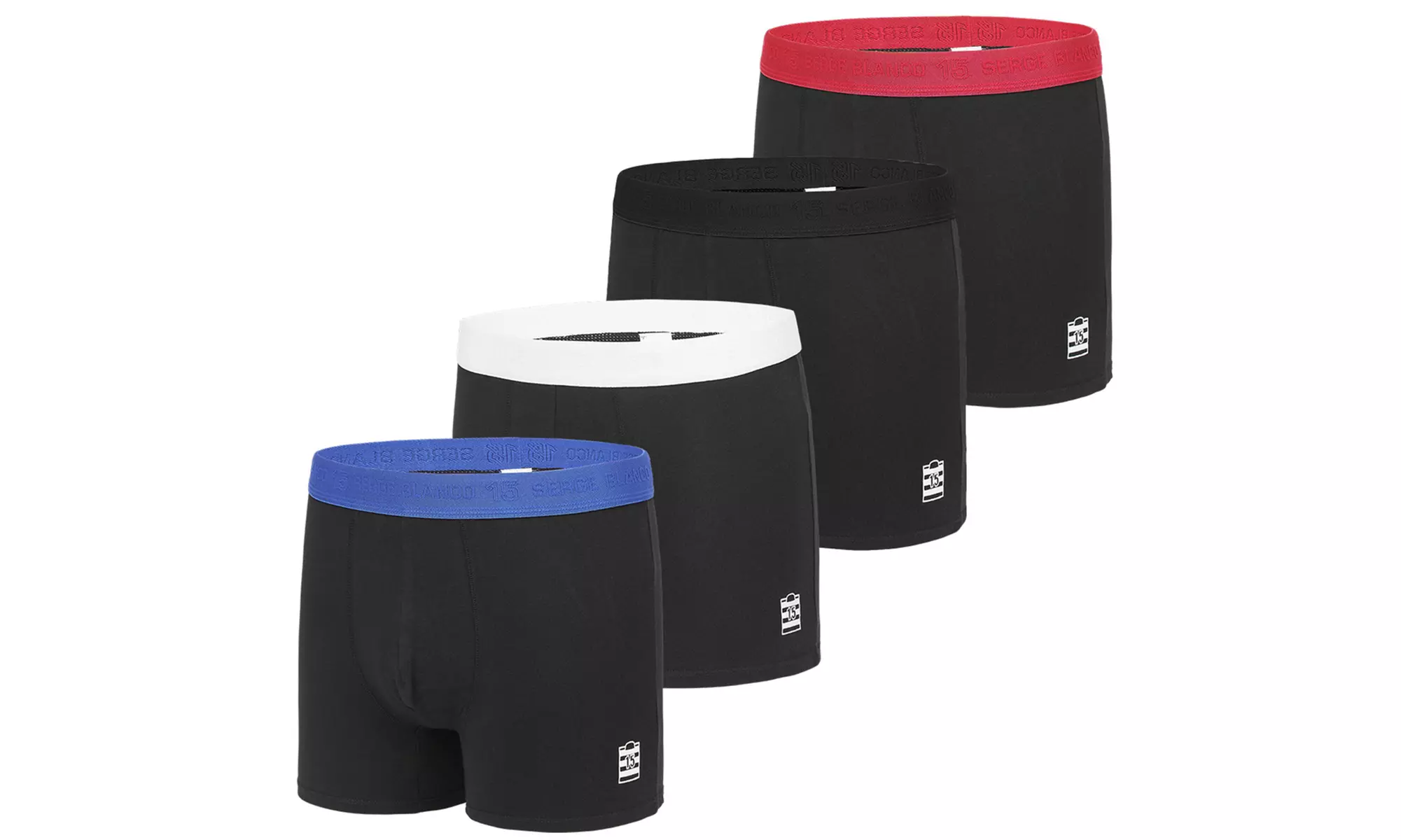 Lot de 4 boxers homme Serge Blanco coton, modèle et taille au choix - Second Medium