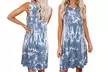 Women's Sleeveless Casual Loose Swing T-Shirt Dress Tie Dye Tunic Summer Dress - Second Medium