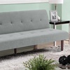 Image 1: Living And Home Modern Tufted Sofa Bed with Towelling Upholstery