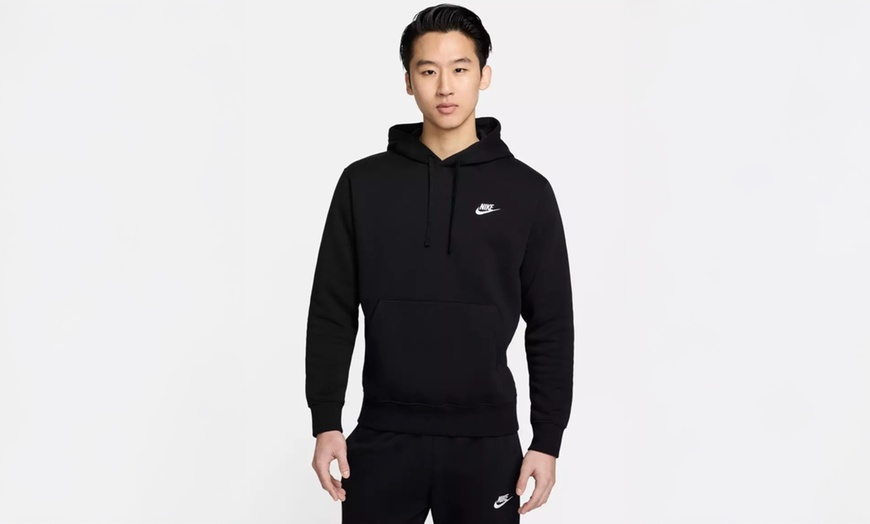 Image 2: Nike Men's Club Embroidered Swoosh Pullover Fleece Full Tracksuit