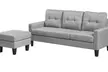 Reversible Velvet L-Shaped Sectional Sofa with Ottoman Corner Couch - Image 3