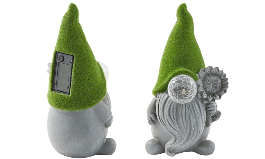 Image 3: Solar Gonk Garden Light 27cm Tall LED Globe Nose 