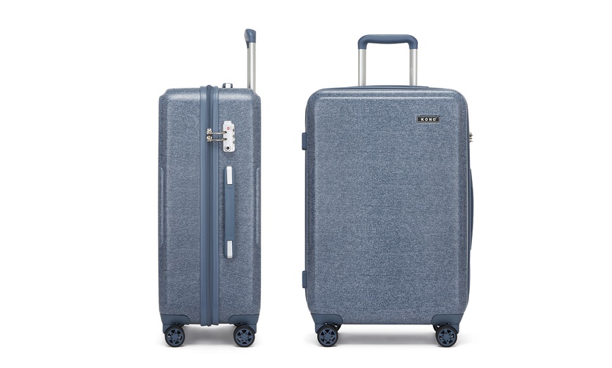 Image 5: KONO One or Three Piece Hard Shell ABS+PC Luggage Denim Blue 