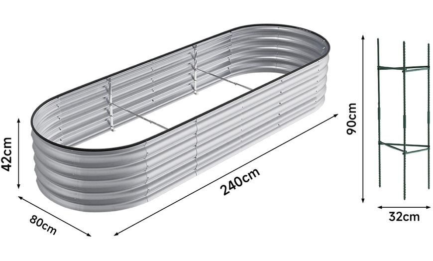 Image 7: 240cm Steel Raised Garden Bed in Various Colours