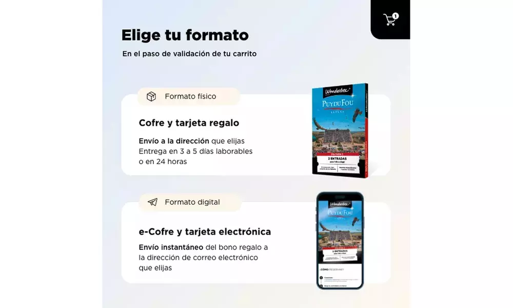 Cofre canjeable por 2 entradas para el espectáculo WAH en IFEMA Madrid
