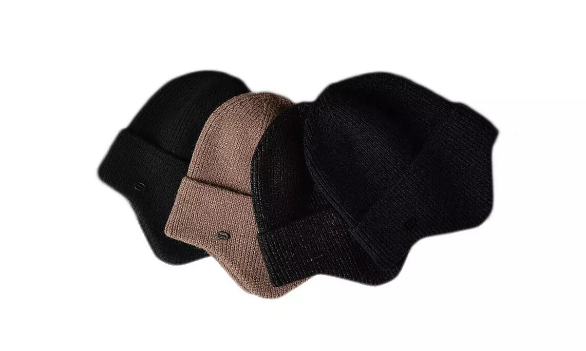 Men Plain Knit Winter Warm Fleece Cap Hat Beanie Ear Flaps Work Outdoor