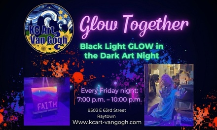 For One Person: Glow Together- Glow In The Dark SIP N Paint Class - KC Art Vangogh