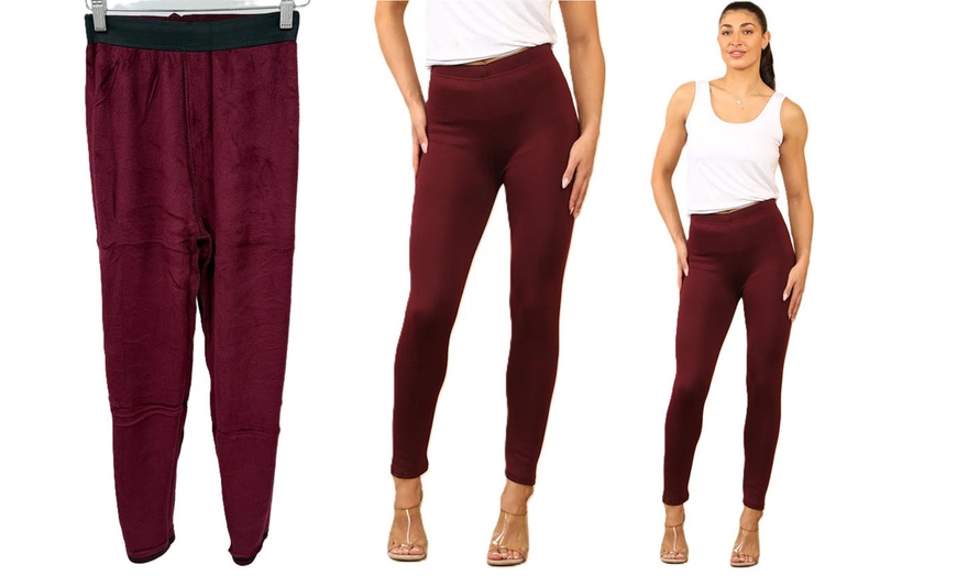 Image 5: Thick Fur Lined Leggings in Regular and Plus Sizes