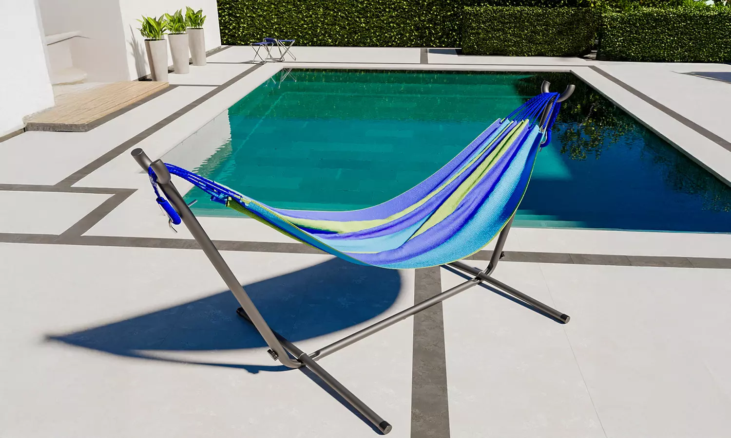 Amaca da giardino con supporto in acciaio