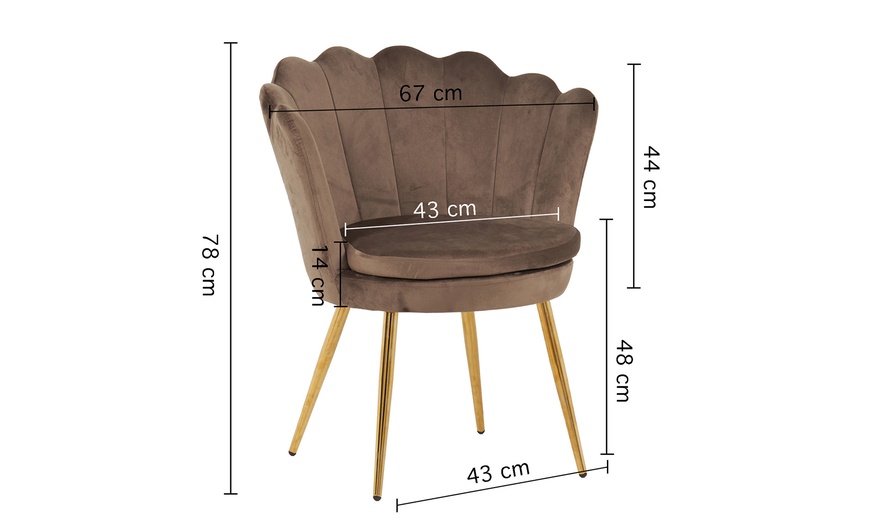 Image 25: Fluwelen schelp fauteuil