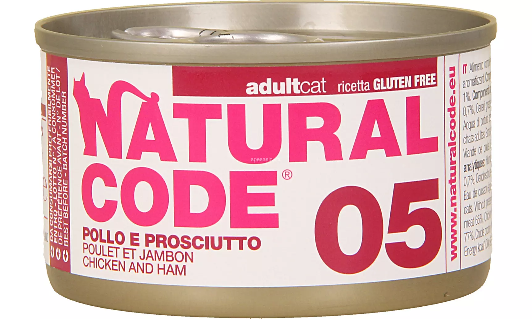60 lattine di cibo umido per gatti Natural Code