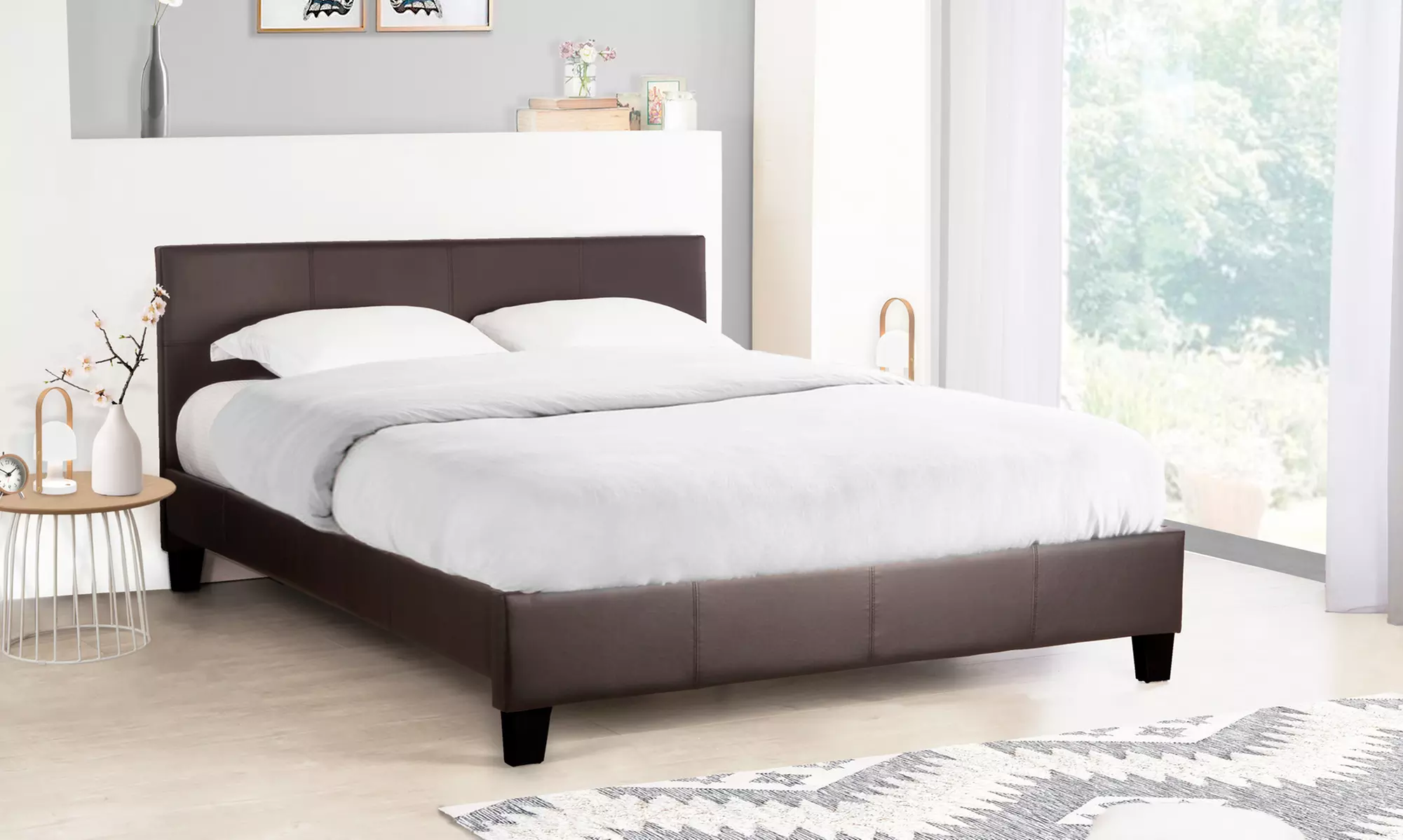 Lit BRAD en simili cuir avec plusieurs coloris au choix, livraison offerte - Primary Image