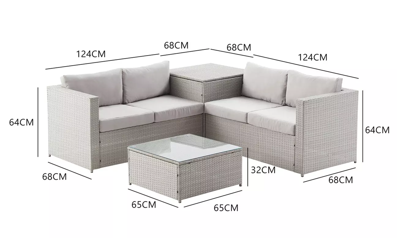 Salon de jardin 4 places Kocoon en résine tressée, modèle "Oacari"