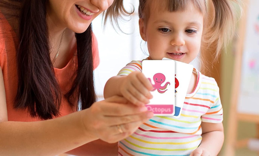 Image 2: Merka Toddler Flash Cards – Alphabet, Numbers, Colours & Shapes | 58 Educational Preschool Learning Flashcards Set