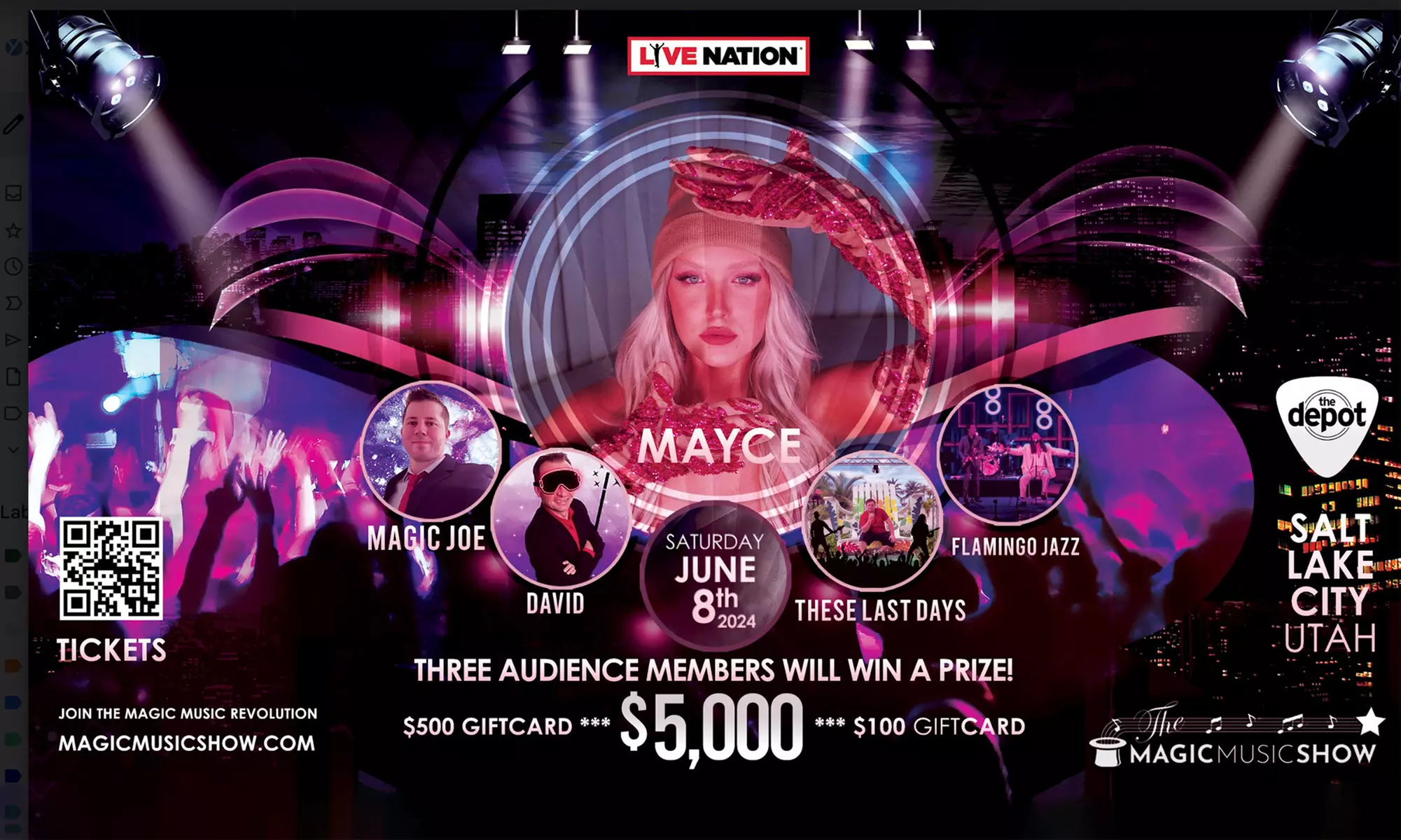 General Admission Ticket to The Magic Music Show With Mayce At The Depot on 5.30 p.m. - Primary Image