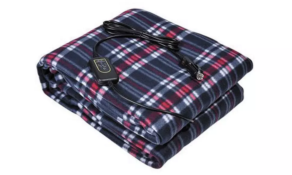 12V Heated Fleece Car Blanket With Controller For Timer and Heat Levels