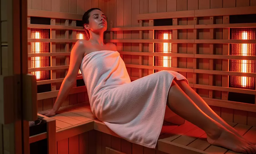 Image 1: 45-Min Infrared Sauna or 60-Min Remedial Massage by Expert Therapists