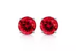 Solid 10K White Gold 2CTW Created Ruby Stud Earrings By MUIBLU Gems - Second Medium