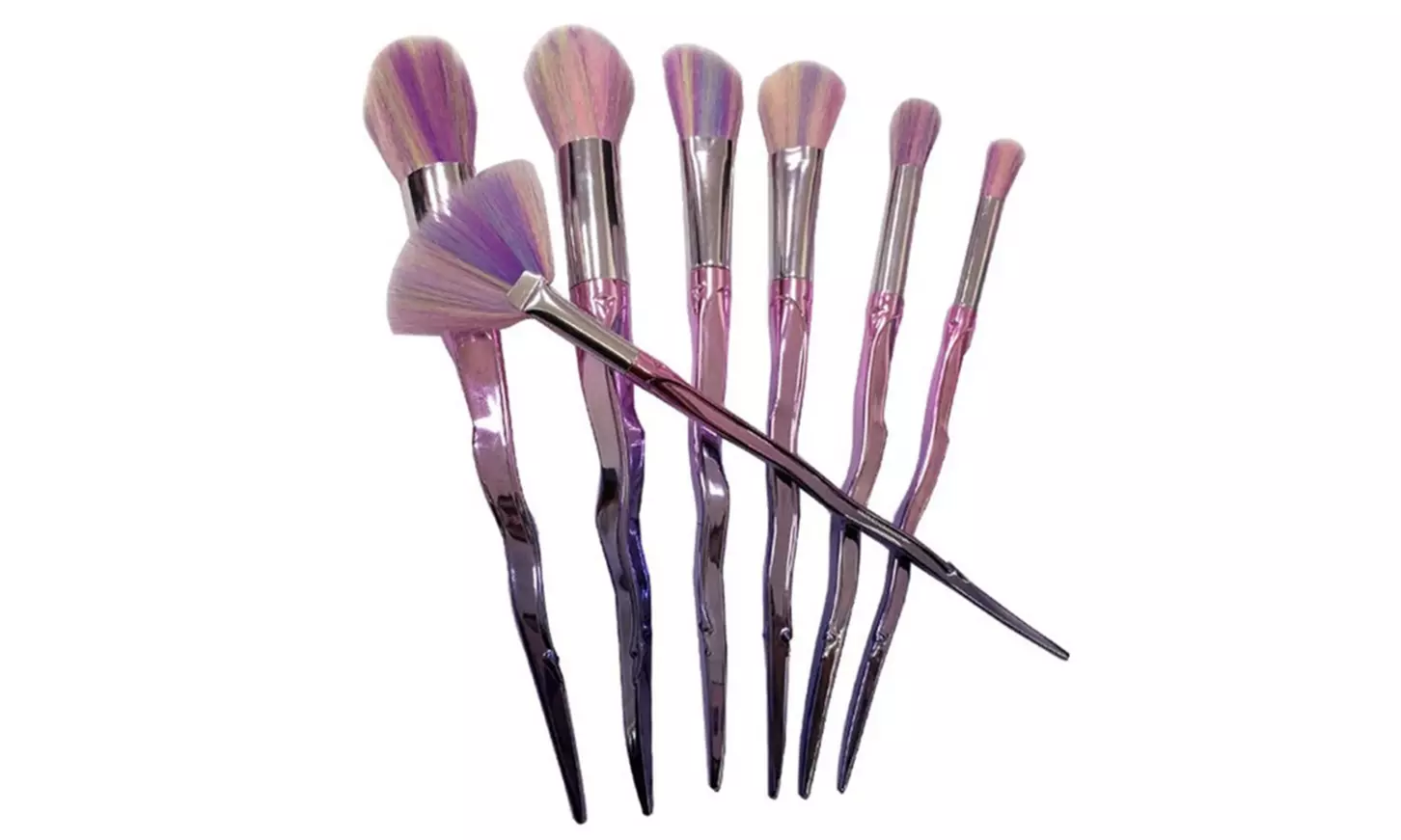 7-teiliges Make-up-Pinsel-Set mit Einhorn-Griff in Pink für ein professionelles Make-up - Primary Image