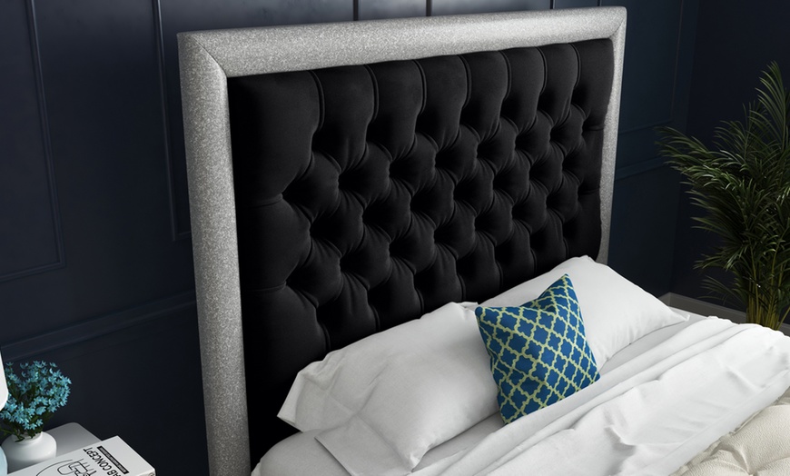 Image 9: DS Living Cheltenham Upholstered Soft Velvet Bed