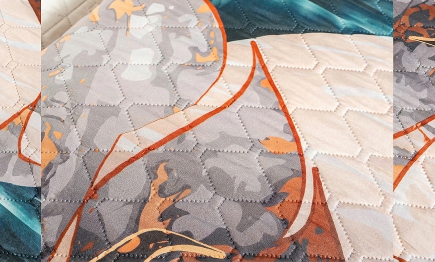 Image 3: Couvre-lit léger italien avec impression 3D pour lit double