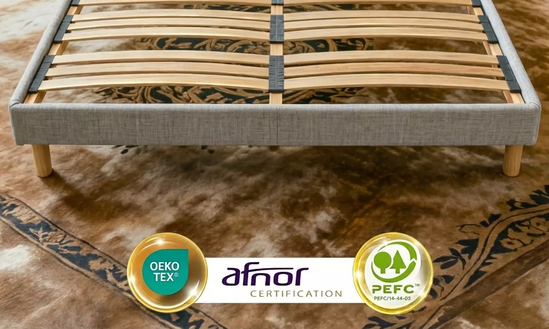 Base letto a doghe in legno di abete