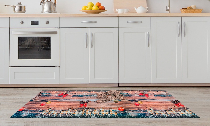 Image 30: Alfombra con diseño navideño rectangular